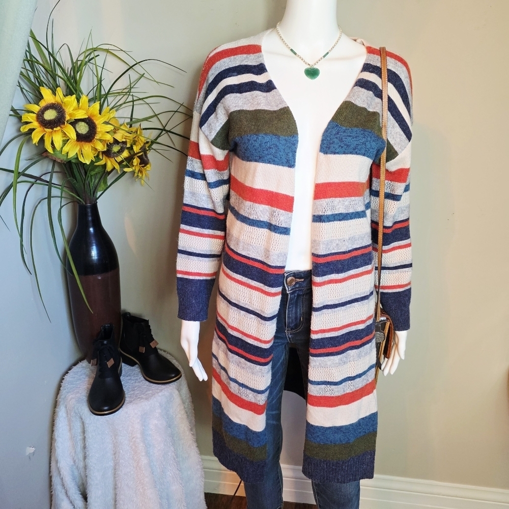 Adora Striped Multicolor Women's Sweater Cardigan